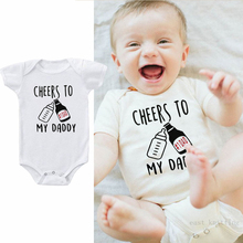 DERMSPE Toddler Baby Boys Girls Short Sleeve Cute Print Letter Cheers To My Daddy  Romper Jumpsuit Clothes Outfits White 2024 - buy cheap