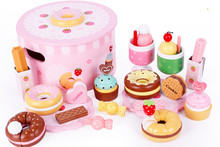New wooden toy kitchen toy set Simulation doughnut set Baby toy 2024 - buy cheap