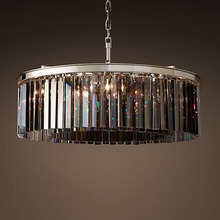 Американские хрустальные люстры, подвессветильник светодиодный светильник, круглая лампа в стиле ретро для гостиной, гостиной, столовой 2024 - купить недорого