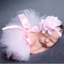 New Newborn Baby Girls Tutu Skirt Headband Set Chiffon Flower Hairband Infant Toddler Lace Band Photography Prop 2024 - buy cheap