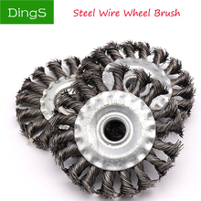 1pcs 4 inch Torsion Steel Flat Wire Wheel Brush 100x16mm Knotted Twist Knot Round Crimp Wheel For Angle Grinder 2024 - buy cheap