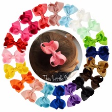 20pcs/lot 3.3 Inch Summer  Style Solid Ribbon Bows WITH Hair Clips Boutique kids Hair Accessories 563 2024 - buy cheap