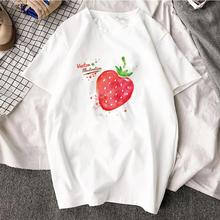 Zuolunouba Summer T shirt women vibrant strawberry print letters Harajuku loose pink wild tees tops female clothing 2024 - buy cheap