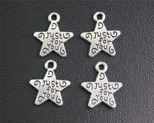50pcs  Silver Color Just For You Star Charm Handmade Charms Pendants Jewelry Findings 14x11mm A2049 2024 - buy cheap