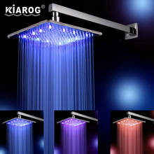 10 Inch Led Shower Head With Shower Arm. Chuveiro Led.25 CM * 25 CM Water Power. Bathroom 3 Colors Change Led Showerhead. 2024 - buy cheap