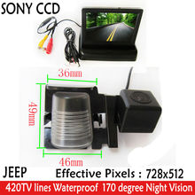 Камера заднего вида SONY CCD HD с монитором 4,3 дюйма и камерой с парковочными линиями для JEEP Wrangler 2012-2013 2024 - купить недорого