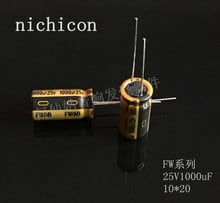 Nichicon-capacitancia acústica serie FW 25v1000uf, supercondensador de audio, 10x20, 10 unidades/20 unidades, envío gratis 2024 - compra barato
