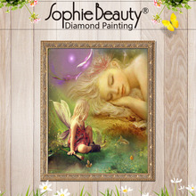 Sophie Beauty-pintura de diamantes Diy, punto de cruz 5D, bordado de cuentas cuadradas de resina completa, mosaico de costura, Ángel, dormir, arte para el hogar 2024 - compra barato