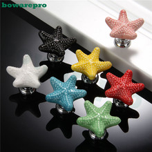 7pcs Starfish Style Ceramic Door Knob Room Children Cupboard Cabinet Suitable Knobs Drawer Furniture Pull Handle Chromatic 2024 - buy cheap