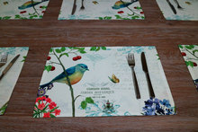 Place mat-YH-2pcs double side printing table cloth rural bird placemat anti oil water proof tray mats home decor 2024 - buy cheap