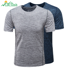 LoClimb Elastic Outdoor Camping Hiking T-Shirt Men Fitness Quick Dry Tshirt Running Climbing Trekking Men's Sport T Shirt AM270 2024 - buy cheap