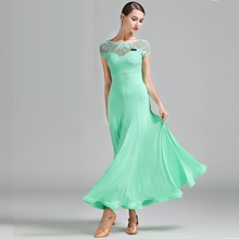 3 вида цветов, зеленое бальное платье, женское платье Foxtrot, бальные платья вальса, женское танцевальное испанское Платье Фламенко, Одежда для танцев, B-6182 2024 - купить недорого