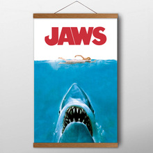 Movie Jaws Classic Shark Wall Art Poster Canvas Cloth Prints Teak Wood Scrolls Paintings  for Living Room Decor 2024 - buy cheap