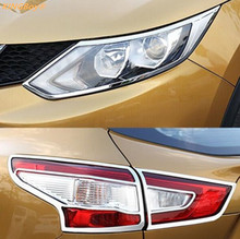 Embellecedor de cabeza delantera y trasera de ABS cromado, cubierta de lámpara de luz de faro delantero para Nissan Qashqai J11 2014-2016, accesorios de estilo de coche 2024 - compra barato