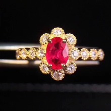 Ruby ring Free shipping Natural and real ruby 925 sterling silver Fine jewelry  4*6mm Gen 2024 - buy cheap