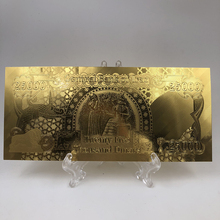 1 pc iraque moeda papel plástico lembrança 25000 dinar em ouro chapeado dinheiro notas coleções com suporte 2024 - compre barato