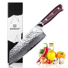 7 SUNNECKO "Nakiri faca do Talhador Martelo Espelho G10 Handle Afiada Facas de Cozinha de Lâmina de Aço Damasco AUS-10 Carne Faca De Corte 2024 - compre barato