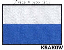 Krakow, Poland Flag  3"" wide shipping /official colors/free City / two horizontal stripes 2024 - buy cheap