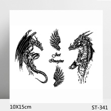 AZSG-sellos transparentes con diseño de dragón, sellos de alas feroces para álbum de recortes, tarjetas, manualidades decorativas de sellos de silicona 2024 - compra barato