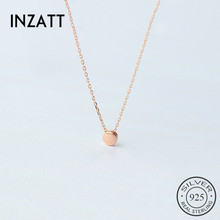 INZATT  Minimalist Round Bean Chokers Pendant Necklace For Women Birthday Party Three Colors 925 Sterling Silver Jewelry Gift 2024 - buy cheap