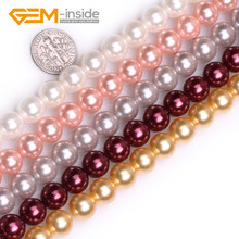 Assorted Colors 10mm Round Shell MOP Pearl Gem stone  Beads For Jewelry Making 15" Strand DIY Gem-inside 2024 - buy cheap