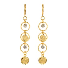 Women Islamic Arabic Ancient Coins Gold-color Long Dangle Drop Earrings Jewelry 2024 - buy cheap