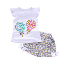 SZYADEOU 2PCS Toddler Kids Baby Girls Outfits Lolly T-shirt +Short Pants Clothes Set Baby Outfits Summer Infant Girl Clothing L4 2024 - buy cheap