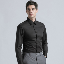 Men's High Quality Solid Color Fashion Shirts Mens Regular Fit Shirts Long Sleeve Formal Business Suits Men Shirts Black 2024 - buy cheap