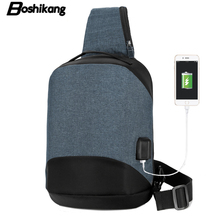 Boshikang New Anti-theft Chest Bag Casual Shoulder Bag Men Self-contained Charging Diagonal Chest Bag Daypack 2024 - buy cheap