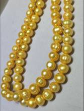 32 INCH HUGE NATURAL AAA 8-9MM SOUTH SEA GOLDEN PEARL NECKLACE 14K GOLD CLASP 2024 - buy cheap