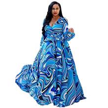 Summer Long Dress Women Maxi Dress Floral print Chiffon Plus Size boho style vestidos Elegant Beach Long Dress Big Size Dresses 2024 - buy cheap