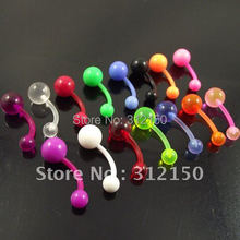 100pcs/lot Wholesale Free Shipping Soft Flexible Belly Ring Body Piercing Jewelry Navel rings Belly Button Ring Glow in Dark 2024 - buy cheap