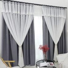 Korean Pastoral Window  Fabric Special Short Curtains for Living Dining Room Bedroom Solid Color Full Blackout Double Curtain 2024 - buy cheap