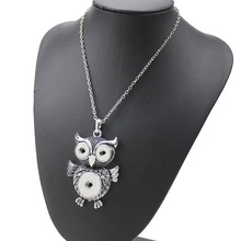 New Fashion Owl Pendant Necklaces 18mm Snap Buttons Interchangeable Retro Charms Necklaces For Men Jewelry 2024 - buy cheap
