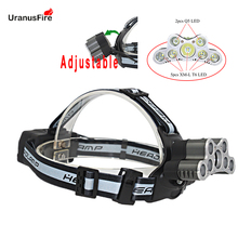 Uranusfire 6000Lm USB 7*t6 LED Led Headlamp Headlight head flashlight torch 18650 battery rechargeable XM-L T6 head lamp 2024 - buy cheap