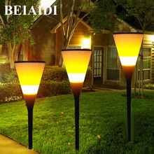 BEIAIDI 2pcs Waterproof Solar Flickering Flames Torches Lights 96 LED Outdoor Solar Powered Path Lights Dancing Flame Lighting 2024 - buy cheap