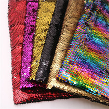 130cm Width*91cm Length Sequin Fabric Mermaid Reversible Sparkly Color Changeable Sheet Sequin Fabric for Clothes/Part Cushion 2024 - buy cheap