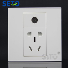 SeTo 86 Type One Port TV + Five Hole Power Socket Wall Plate Socket Keystone Faceplate 2024 - buy cheap