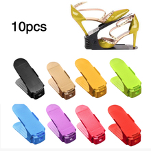 Organizador de sapatos para sala de estar, organizador colorido e ajustável de sapatos, moderno, caixa dupla, armazenamento de espaço, prateleira de suporte para calçados, com 10 peças 2024 - compre barato