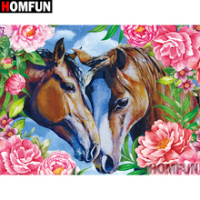 Homfun diy pintura diamante "cavalo animal" broca completa quadrado redondo diamante bordado 5d ponto cruz decoração casa a17863 2024 - compre barato