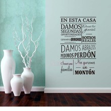 Citação espanhola en esta casa damos vinil adesivo de parede mural decalques parede arte papel de parede decoração casa cartaz 2024 - compre barato