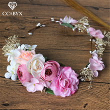 CC-Tiaras y coronas de compromiso para boda, accesorios para el cabello para novia, playa, forma de flor romántica, mq033 2024 - compra barato