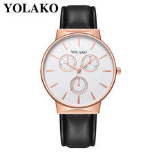 YOLAKO watch Men Quartz 2021 NEW Casual Leather Band Newv Strap Analog Wrist Watches Relogio Masculino A2 2024 - buy cheap