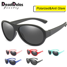 DD-Gafas de sol polarizadas ovaladas para niños y niñas, lentes de silicona con protección UV400 para espejo de niño y bebé, TR90 2024 - compra barato