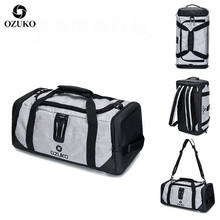 OZUKO-bolsa de viaje multifuncional para hombre, bolso de mano Oxford de alta capacidad, impermeable, para equipaje de fin de semana 2024 - compra barato