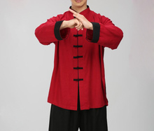 unisex 9color cotton&linen Spring&Autumn taiji tai chi clothing costume kung fu uniforms martial arts wushu suits rose/white 2024 - buy cheap