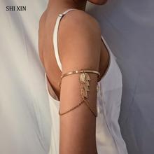 SHIXIN Leave Upper Arm Bracelet for Women/Girl Retro Bracelet Bangle Jewelry Fashion Female Charms Bracelet Cuff Femme 2020 Gift 2024 - buy cheap