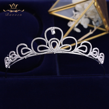 Bavoen Simple Pendant Zircon Brides Tiaras Crowns Crystal European Gold Hairbands Wedding Hair Accessories 2024 - buy cheap