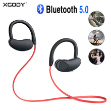 XGODY k100 спортивные беспроводные Bluetooth наушники, стерео звук Bluetooth 5,0 гарнитура с шейным ремешком с микрофонами 2024 - купить недорого