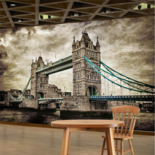 Beibehang-papel tapiz 3d personalizado en HD, Retro, puente de La Torre de Londres, TV, sofá, fondo, pinturas de pared de salón 2024 - compra barato